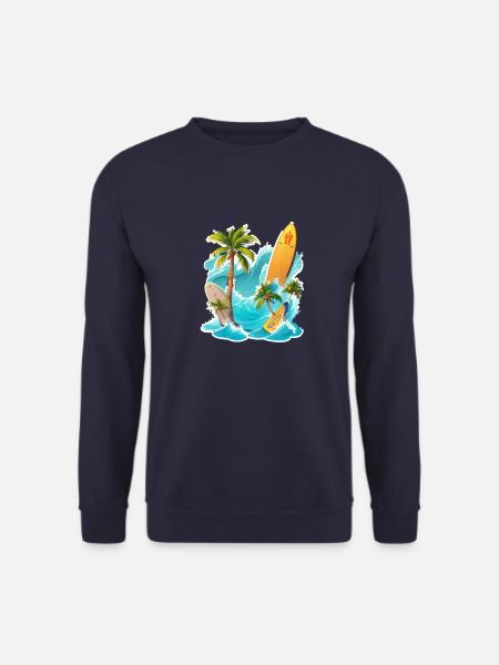 Palmiers vagues design - Sweat-shirt Unisexe - marine