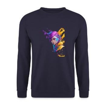 Portrait saisissant d’une jeune femme - Sweat-shirt Unisexe - marine - Devant - Alina (178cm) & Michal (187cm)