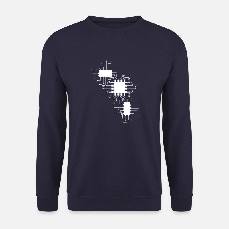elektriker Elektrik Elektronik Beruf Spannung CPU - Unisex Pullover - Navy