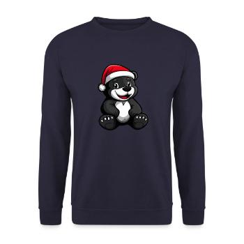 Bear Christmas Cute - Unisex Sweatshirt - navy - Front - Alina (178cm) & Michal (187cm)
