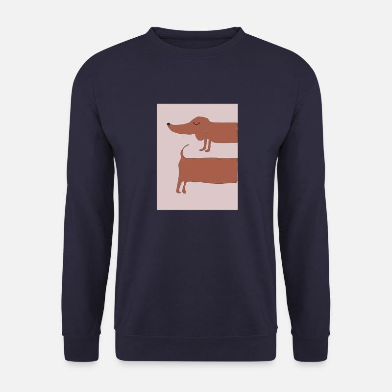 dackel rosa hintergrund - Unisex Pullover - Navy