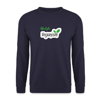 lifestyle veganism vegan veggie Veganer - Unisex Pullover - Navy - Vorne - Alina (178cm) & Michal (187cm)