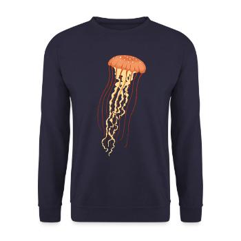 Jellyfish 2 - Unisex Sweatshirt - navy - Front - Alina (178cm) & Michal (187cm)