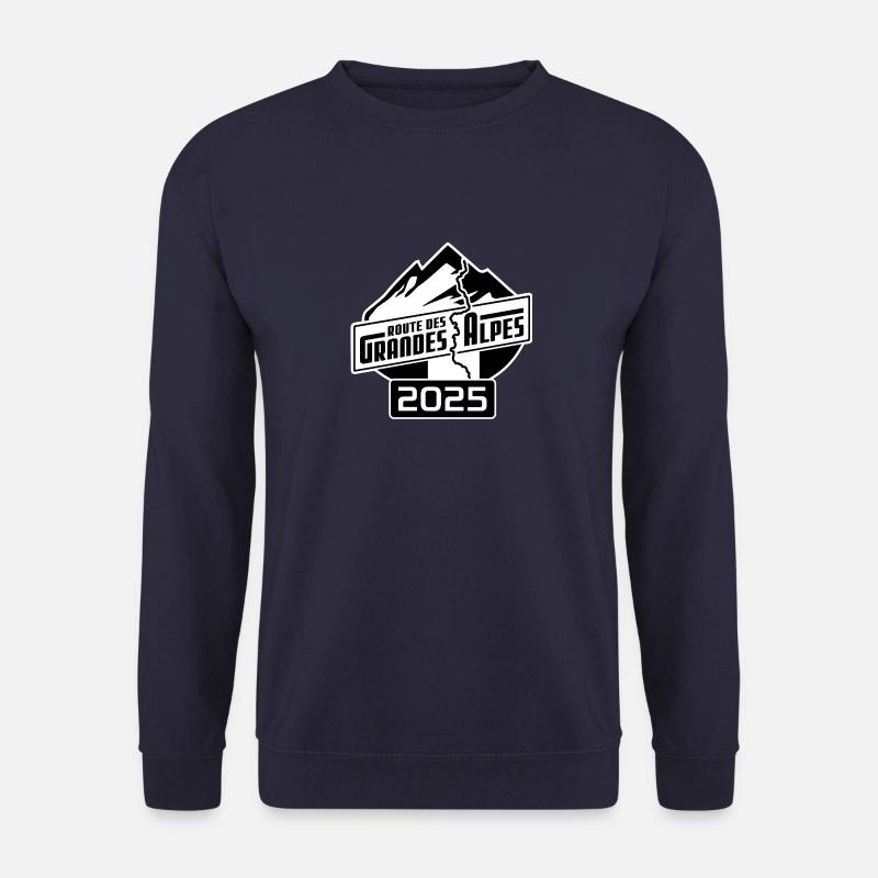 Route des Grandes Alpes Sticker | schwarz | 2025 - Unisex Pullover - Navy