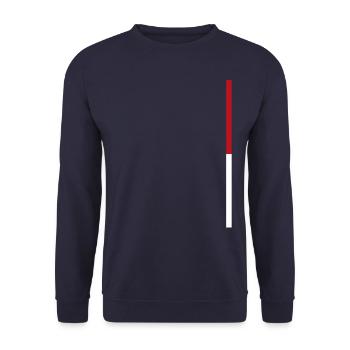 Wien - Style Steifen - Unisex Pullover - Navy - Vorne - Alina (178cm) & Michal (187cm)