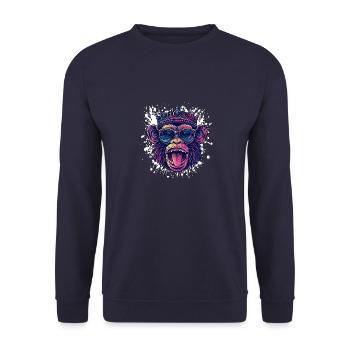 Affe Geburtstag Lustig Party - Unisex Pullover - Navy - Vorne - Alina (178cm) & Michal (187cm)