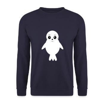 Kawaii Seal Seal Kawaii Girl Kawaii Manga - Unisex Sweatshirt - navy - Front - Alina (178cm) & Michal (187cm)