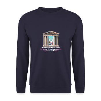 Mein Körper ist ein Vergnügungspark - Unisex Pullover - Navy - Vorne - Alina (178cm) & Michal (187cm)