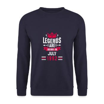 Juli 1992 - 30. Geburtstag Geschenk. Awesome. - Unisex Pullover - Navy - Vorne - Alina (178cm) & Michal (187cm)