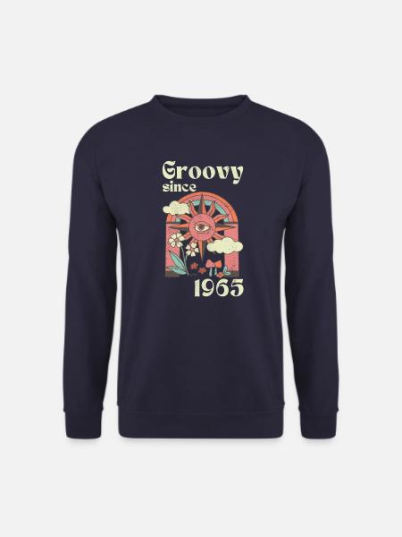 Groovy since 1965 mit Retro Grafik - Unisex Pullover - Navy