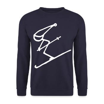 Skier pistensau downhill skiing alpine winter - Unisex Sweatshirt - navy - Front - Alina (178cm) & Michal (187cm)
