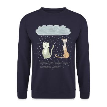 L'humour est ... chat, la sagesse, en disant: - Sweat-shirt Unisexe - marine - Devant - Alina (178cm) & Michal (187cm)
