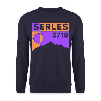 Serles Wanderung Bergtour Stubaital Stubai - Unisex Pullover - Navy - Vorne - Alina (178cm) & Michal (187cm)
