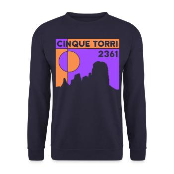 Cinque Torri Five Towers Hike Hiking Dolomite - Unisex Sweatshirt - navy - Front - Alina (178cm) & Michal (187cm)
