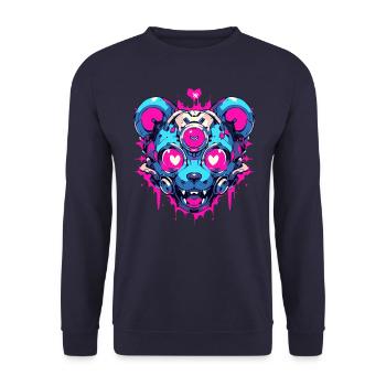 Teddynator - Unisex sweater - marineblå - Foran - Alina (178cm) & Michal (187cm)