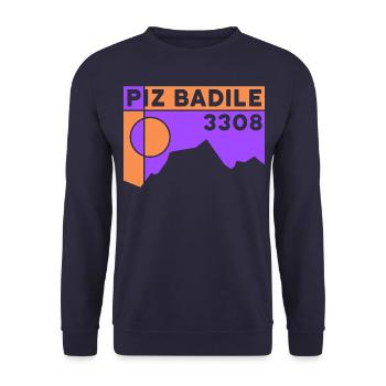 Piz Badile Tour Skitour Bergtour Souvenir Andenken - Unisex Pullover - Navy - Vorne - Alina (178cm) & Michal (187cm)