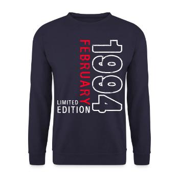 30. Geburtstag Februar Jahrgang 1994 Vintage - Unisex Pullover - Navy - Vorne - Alina (178cm) & Michal (187cm)