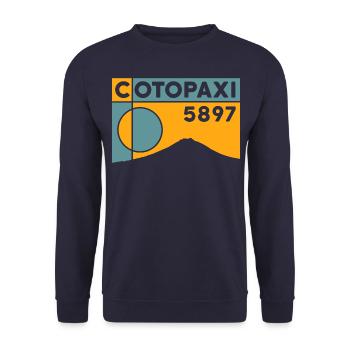 Cotopaxi Climb Height Volcano Ecuador Souvenir - Unisex Sweatshirt - navy - Front - Alina (178cm) & Michal (187cm)