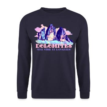Dolomites Tre Cime di Lavaredo Three Peaks Hiking - Unisex Sweatshirt - navy - Front - Alina (178cm) & Michal (187cm)