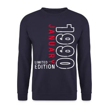 35e anniversaire Légendaire depuis janvier Né en 1990 - Sweat-shirt Unisexe - marine - Devant - Alina (178cm) & Michal (187cm)