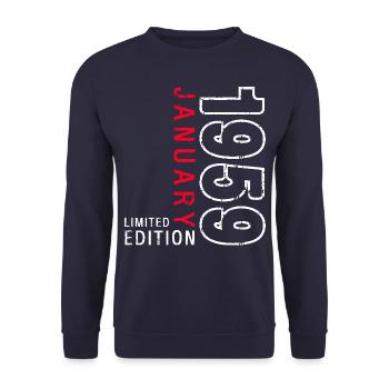 66e anniversaire Original janvier 1959 Volume 59 - Sweat-shirt Unisexe - marine - Devant - Alina (178cm) & Michal (187cm)