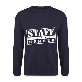 staff member stamp - Unisex Sweatshirt - navy - Front - Alina (178cm) & Michal (187cm)