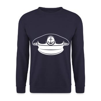 chapeau marin matelot capitaine - Sweat-shirt Unisexe - marine - Devant - Alina (178cm) & Michal (187cm)