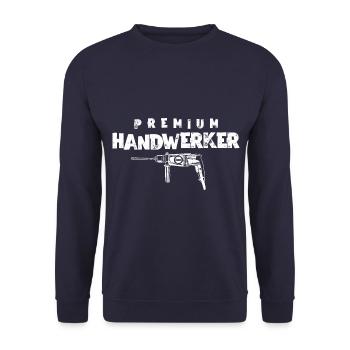 Premium Handwerker Schrauber - Unisex Pullover - Navy - Vorne - Alina (178cm) & Michal (187cm)