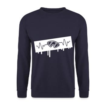 Ski goggles pulse ski winter sports symbol - Unisex Sweatshirt - navy - Front - Alina (178cm) & Michal (187cm)