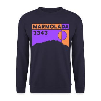 Marmolada Marmolata Dolomiten Punta Penia Wandern - Unisex Pullover - Navy - Vorne - Alina (178cm) & Michal (187cm)