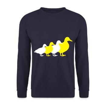 duck family silhouette - Unisex Sweatshirt - navy - Front - Alina (178cm) & Michal (187cm)