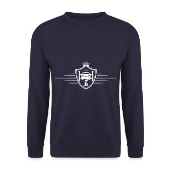 Car Car Werstatt Mechanic - Unisex Sweatshirt - navy - Front - Alina (178cm) & Michal (187cm)