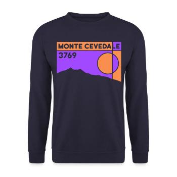 Monte Cevedale Hiking High Altitude Ski Tour Souvenir - Unisex Sweatshirt - navy - Front - Alina (178cm) & Michal (187cm)