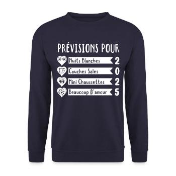 Prévisions pour 2025,future mama,futur papa,péres - Sweat-shirt Unisexe - marine - Devant - Alina (178cm) & Michal (187cm)