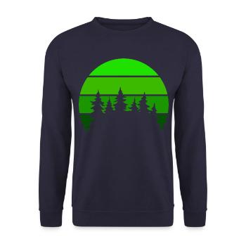 Nature Arbres d’extérieur Nature Lovers Rétro Forest - Sweat-shirt Unisexe - marine - Devant - Alina (178cm) & Michal (187cm)