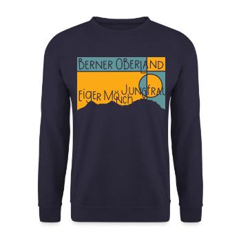 Eiger Mönch Jungfrau Jungfraujoch Berner Oberland - Unisex Pullover - Navy - Vorne - Alina (178cm) & Michal (187cm)