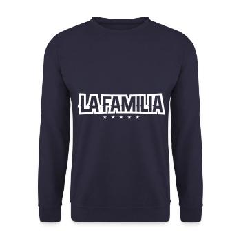 la familia familie sterne - Unisex Pullover - Navy - Vorne - Alina (178cm) & Michal (187cm)