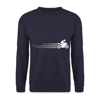 motorcycle symbol racer - Unisex Sweatshirt - navy - Front - Alina (178cm) & Michal (187cm)