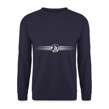 ligne d'icône de montagnes - Sweat-shirt Unisexe - marine - Devant - Alina (178cm) & Michal (187cm)