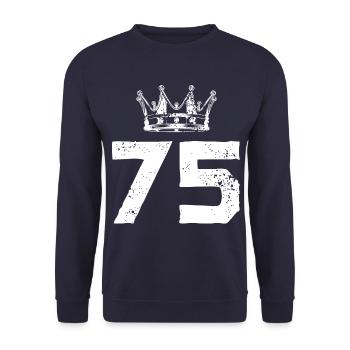 75 Number crown - Unisex Sweatshirt - navy - Front - Alina (178cm) & Michal (187cm)