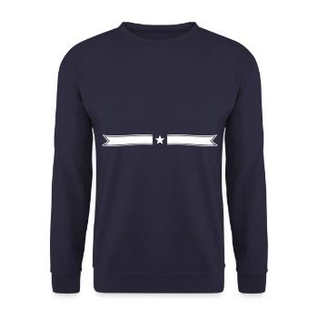 Star banderole line - Unisex Sweatshirt - navy - Front - Alina (178cm) & Michal (187cm)