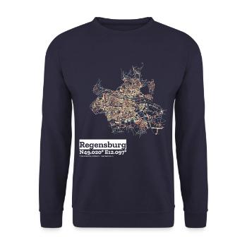 Regensburg Basic Pastels - Unisex Sweatshirt - navy - Front - Alina (178cm) & Michal (187cm)