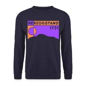 Herzogstand, Mountain, Hiking, Hike, Ridge Walk - Unisex Sweatshirt - navy - Front - Alina (178cm) & Michal (187cm)