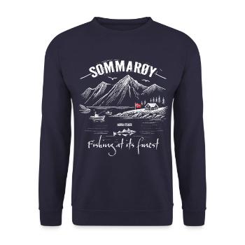 Norway - Sommarøy - Fishing at its finest - Unisex Sweatshirt - navy - Front - Alina (178cm) & Michal (187cm)