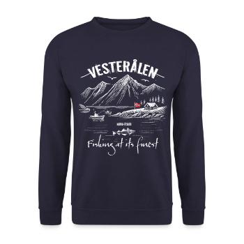 Norway - Vesterålen - Fishing at its finest - Unisex Sweatshirt - navy - Front - Alina (178cm) & Michal (187cm)