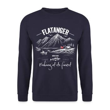 Fishing at its finest - Flatanger - Norway - Unisex Sweatshirt - navy - Front - Alina (178cm) & Michal (187cm)