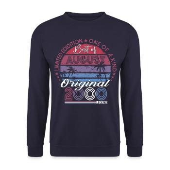 Original August 2000 22nd Birthday Gift Fun - Unisex Sweatshirt - navy - Front - Alina (178cm) & Michal (187cm)