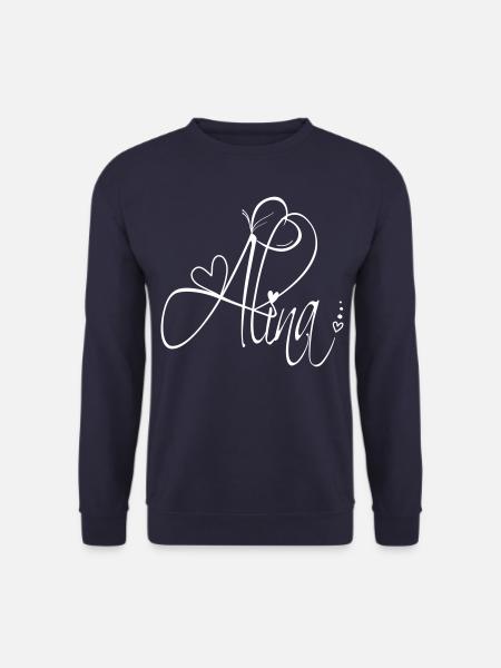 Alina Name Vorname Mädchen Kalligrafie Dekor - Unisex Pullover - Navy