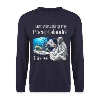 Zen and Bucephalandra – The Art of Aquascaping - Unisex Sweatshirt - navy - Front - Alina (178cm) & Michal (187cm)