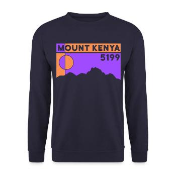 Mount Kenya Hike Trekking Climbing Gift - Unisex Sweatshirt - navy - Front - Alina (178cm) & Michal (187cm)